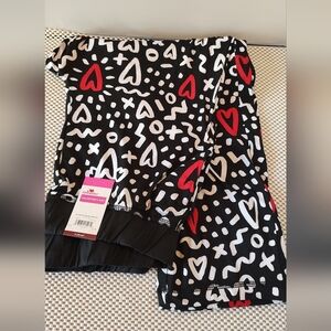 Men's Size Small (28-30) Love Doodle Valentine Sleep Pants Lounge Pajamas Black